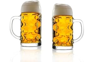 Stölzle Lausitz Oberglas ISAR Chope de 1,0 L I chope à bière originale Oktoberfest I Lot de 2 I verre traditionnel 2 pièces I lavable au lave-vaisselle I haute qualité