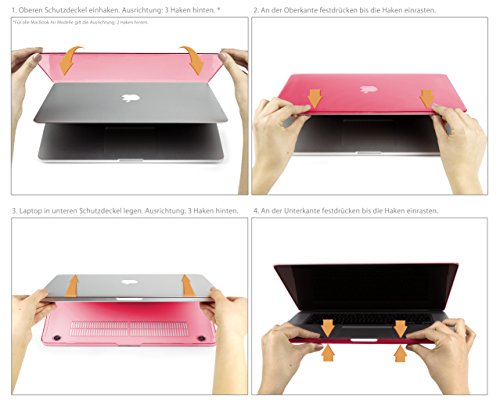 MyGadget MacBook 12 Zoll Retina *Matt* Case Hülle – Apple Model ab 2015 (A1534) durchsichtige Plastik Tasche Mac Schutzhülle Hartschale Cover in Rosa - 5