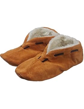 Warme Winter-Kinderhausschuhe - Wildleder-Puschen für Jungen und Mädchen mit Webpelz-Fütterung + Gesund im Winter...