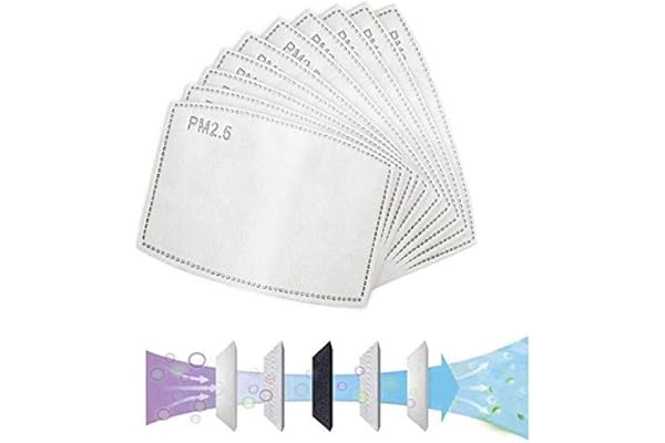 SPEEDTOOL STORE Lot de 100 filtres à charbon actif, tissu non tissé avec 5 couches de protection remplaçables P-M 2,5