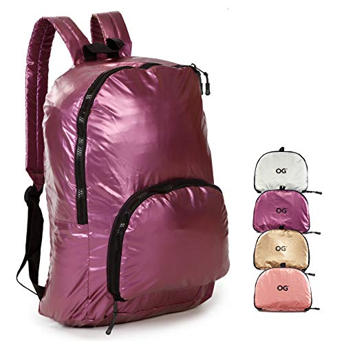OG Online&Go Mochila Mujer Plegable Ultraligera 20L, Bolso Pequeño Chica, Impermeable, Compacta, Ligera, Bolsa Compra
