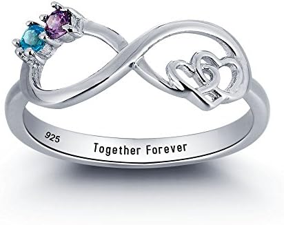 Personalized Engraving Infinite Love Solid 925 Sterling Silver Ring with Gift Box (M)