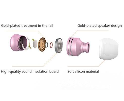 Auriculares In Ear Est  reo con Micr  fono  Moniko auriculares deportivos con Cable  3 Colores para M  vil  Reproductor MP3 etc - Rosa