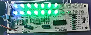 SAI ROBOTIC KA2281 / TA7666 Stereo Audio Level Indicator ALM 712 Ready Module Sound Audio Spectrum Analyzer DC6V-12V 10 + 10 Segment ( 22 L.E.D.  2 Blue,12 Green, 8 Red ) with Report, Multicolor