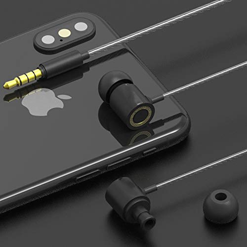 Preisvergleich Produktbild Kabelgebundene Kopfhörer mit Rauschunterdrückung, In-Ear-Bass-Kopfhörer, kabelgebundenes Headset (Color : Schwarz)