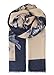 Produktbild Becksöndergaard Damen-Schal Dauphine Rosa blau ( Peacoat ) Blumen-Druck Woll-Kaschmir-Mix - 1701667003-058