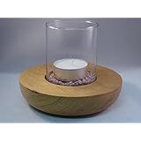 Windlicht Teelicht Kerzenhalter aus Eiche mit Teelicht handgedrechselt