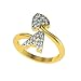 JEWELSCART ALPHABET A HEART SHAPE CZ Gold And Rhodium Plated RING RS.239.00
