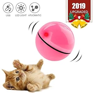 CHOKMAX Juguetes para Gatos Interactivo Automático Pelota Rodante Recargable Luz LED Entretenimiento Mascotas Ejercicio Ejercicio Chaser Juguete para Gatos y Perros