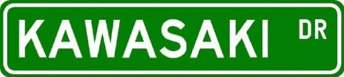KAWASAKI Street Sign ~ Personalized Family Lastname Sign ~ Gameroom, Basement, Garage Sign ** ALUMINUM by VGP