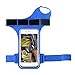 Produktbild AOLVO Handy Armband Daumen Handgelenk Tasche für Herren Damen, regendicht Radfahren Running Unterarm Band Armband Tasche mit Schlüssel Karte Cash Slot für iPhone X 8 7 Plus Samsung S9 S8 S7 (10,2 cm – 15,2 cm Handys) blau