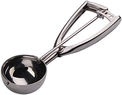 Kanglo Stainless Steel Gear Handle Ice Cream Scoop Mashed Potato Cookie Spoon (6CM Diameter)