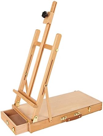 Solid wood picture box large / desktop portable beech wood box / easel / painting toolbox