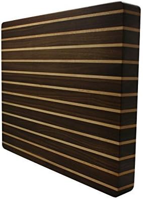 Kobi Blocks Stripes Walnut/ Maple Butcher Block Wood Cutting Board 8 x 8 x ... by Kobi Blocks