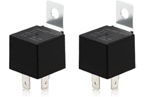 Techie 2 Pack 4 Pin Auto Relais, 12V 40A mit fester Platte, Automotive Elektrische, AC Starter, Klimaanlage, Auto Heavy Duty Relais Schalter, Fit für Autos, Motorräder, LKWs