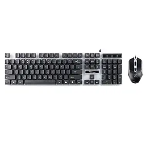 Mengshen Wired Keyboard Mouse Combo Set - with 104 Keys RGB Mechanical Feel Keyboard and 7 Colors Breathing LED, 3 Adjustable DPI Mouse for Gaming and Work(Black)