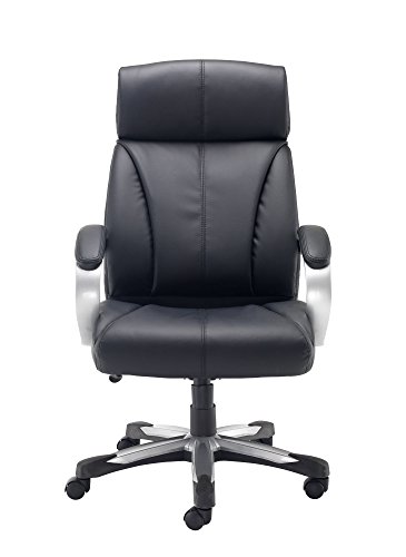 Office Hippo Boulder Heavy Duty Executive Office Chair, 24 Hour Use, 152 kg Weight Tolerance, Leather, Black, 71 x 66 x 121.5 cm