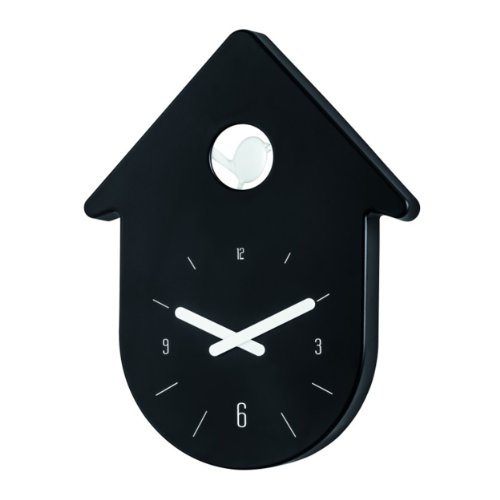 Koziol Wanduhr TOC – TOC mit Vögelchen in Bewegung und 4 Zahlen, Design Hirsch