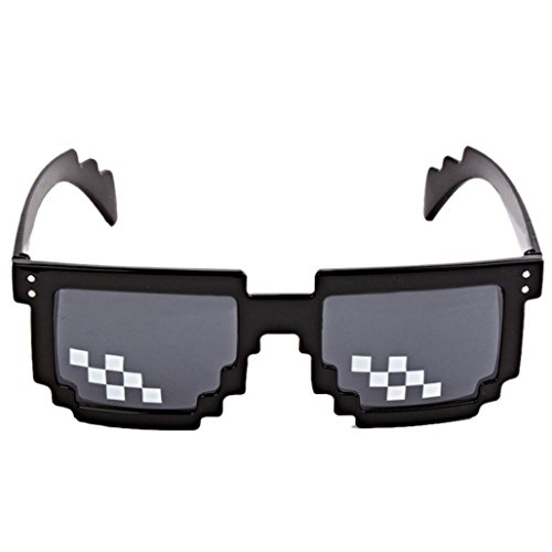 2 Lunettes De Soleil Thug Life Pixel - Noir - Accessoire Déguisement, Fête, Halloween - Unisexe Adulte Et Enfant