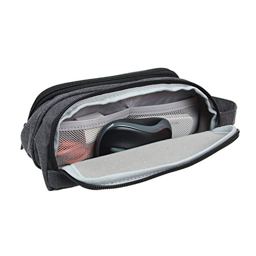 Damero Universale Organiser Tasche mit Doppelschicht Tragtasche für Reise zum Ladegrät/Eletronisches Zubehör für Reiseorganisator (Mittel, Schwarz) - 5