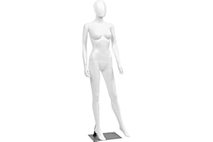 TANGZON 177cm Female Mannequin Full Body Manikin, Head and Arms Rotatable, Clothes Display Model with Metal Base & Calf Pin, for Shop Window Dressmaker (Without Face)