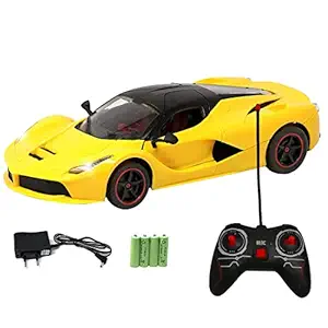 Famania toys Farari Racing car Open Door carand Remote Control Chargable car Superb Racing car for Boys (Yellow)