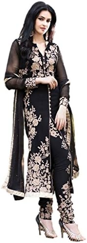 Ethnicwear Black Georgette Embroidered Best Seller Churidar Salwar Kameez