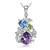 Echter Amethyst, Peridot, himmelblauer Topas ideal mit idealer Härte und Tragbarkeit. Perfekte Klarheit, feiner Schnitt und Farbton, um anspruchsvolle Technik zu demonstrieren und faszinierendes Funkeln durch die Sonne zu reflektieren, was für zusätzliche Eleganz und Romantik sorgt.
