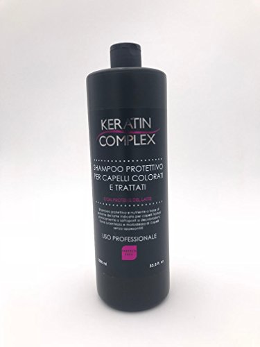 Keratin Complex - Champú protector para cabellos teñidos y tratados, 1000 ml