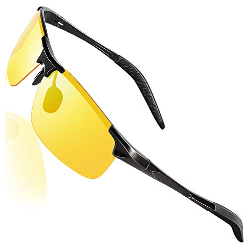 GQUEEN Vision Hd Conduite De Nuit Lunettes De Securite Structure Metallique Al-Mg Pour Les Femmes Des Hommes QS77