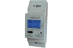 Velleman EMDIN02 Single Phase Dual Module Din-Rail Mount Kwh Meter for Professional Use, Multi-Colour