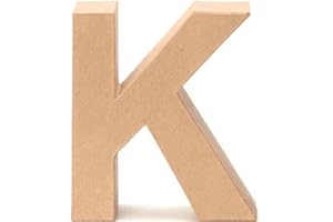 ‎NATURGUT Papp-Buchstabe K 17,5x5,5cm Pappartikel Pappart Bemalen Basteln Dekorieren Braun Pappmaché