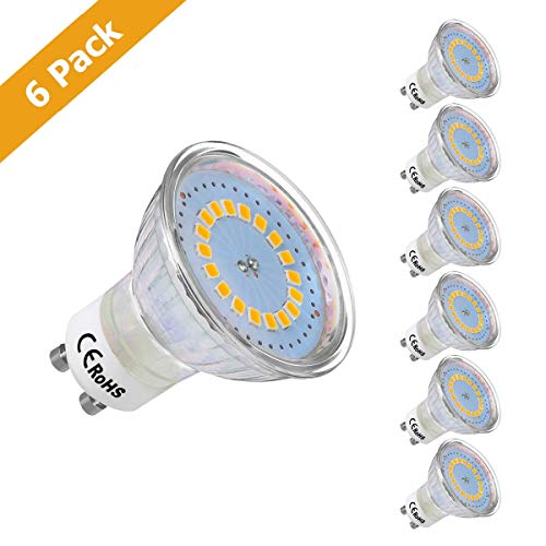 KINGSO 6pack GU10 Lampadina Spot Led 4W 400lm Bianco Caldo 2700K Non Dimmerabile 18smd AC220-245V 120 ° Angolo del Fascio GU10 Equivalente alla Alogena 50W per Soggiorno Cucina Galleria Ristorante
