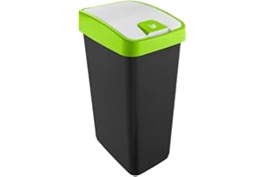 keeeper Cestino Premium con Coperchio Basculante, Soft Touch, 45 L, Magne, Verde