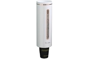 Chonor Dispensador de Vasos de Papel en Pared, Transparente Resistente al Agua y al Polvo, Accesorio de Fuente para Beber, Utilizado en oficinas, hogares y restaurantes etc（Blanco）