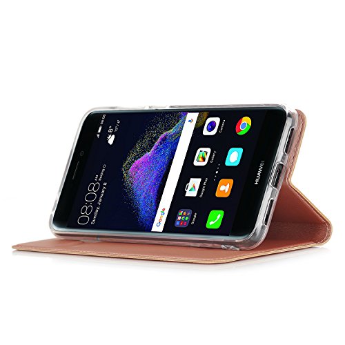 Huawei P8 lite 2017 Hülle,IVSO Hohe Qualität Advanced Shock Absorption Technology Case Folio Tasche Cover für Huawei P8 lite 2017 Smartphone (Rose Gold)