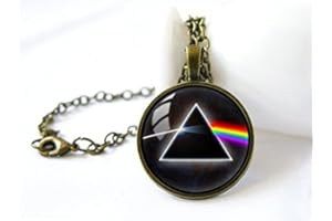 HUANG JINGUANG Pink Floyd Halskette, Vintage-Schmuck, handgefertigte Glaskuppel-Halskette, Bilderanhänger