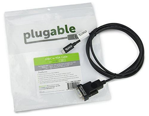 Plugable USB-C-nach-VGA-Kabek (1,8 m) für MacBook Pro 2016, Dell XPS 13 und 15, Thunderbolt™ 3 und noch mehr. (Unterstützt Auflösungen von bis zu 1920×1080 bei 60 Hz.) - 6