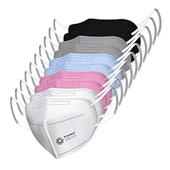 Promisca N95 Protective Face Mask Ear Loop Style 5 layered filtration with genuine Meltblown and Hot Air Cotton (Pack of 10 Mask) (Regular, Multi color)