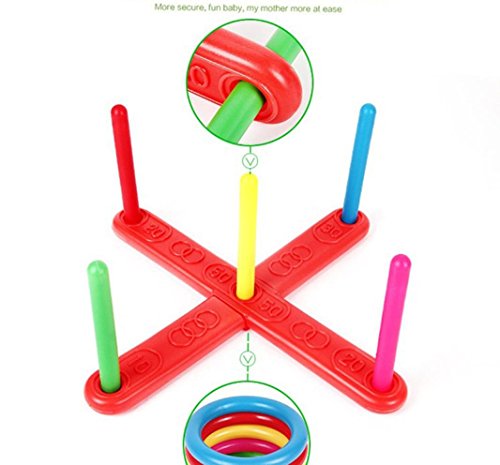 Throwing Rings,Hoop Ring Toss Plastic Ring Toss Quoits Garden Game Pool Toy Outdoor Fun Set NEW