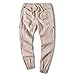 Produktbild Pants Herren,Binggong Männer Mode Casual Solide Tasche Kordelzug Elastische Taille Mid Lose Pants Schmale Hosen Herren Trainingsanzug Hose Sportbekleidung Jogging gut aussehend (Khaki, XL)