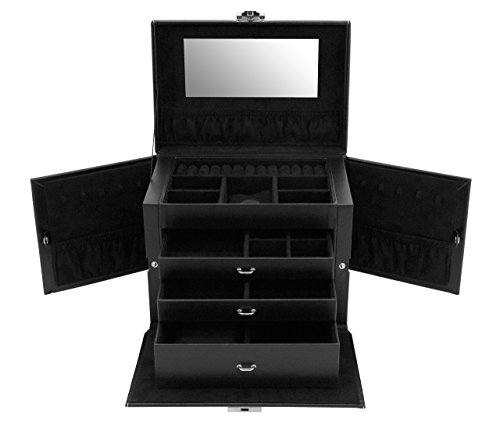 Friedrich|23 Damen-Schmuckkasten London Leder schwarz – 26103-2 - 5
