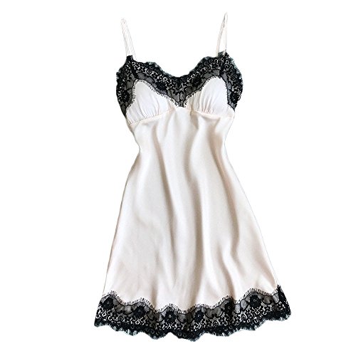 MORCHAN❤️Femmes Lingerie Sexy Dentelle Lingerie De Nuit sous-vêtements Robe Babydoll Robe De Nuit(XL,Blanc)