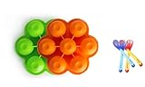 Somine Gefrierbehälter zum Einfrieren und Aufbewahrung(Lot de 2) von Babynahrung con Löffel & Gabel(Wärmeempfindlichen) als Behälter für Babybrei/Babykost-BPA-frei & FDA zugelassen, ideale Portionsgröße - 2