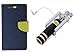 Novo Style Wallet Case Cover For Sony Xperia C3 Blue + Wired Selfie Stick No Battery Charging Premium Sturdy Design Best Pocket Sized Selfie Stick RS.359.00