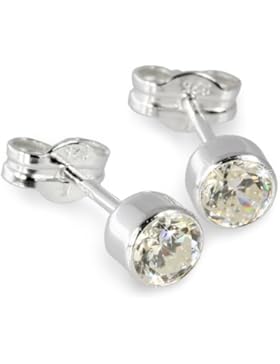 Silberdream Damen-Ohrstecker Zirkonia Weiß 925 Silber Sdo503W