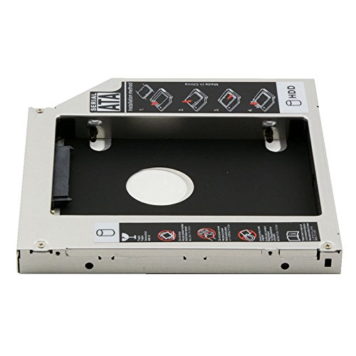GUOM 9,5mm SATA HDD SSD Hard Drive Caddy SATA Laufwerkschacht SSD Einschub Festplattenrahmen mit SATA Interface für zweite Festplatte HDD oder SSD HP ASUS Acer Dell Lenovo Laptops