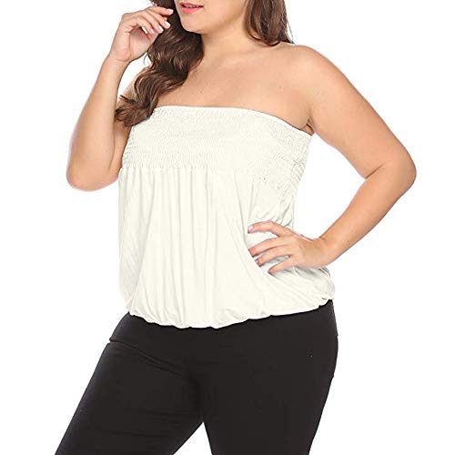 DHLP Top Senza Bretelle Sexy Senza Spalline Senza Maniche a Pieghe Grandi da Donna XL-13XL