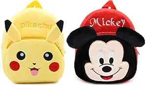 DZert Kids Soft Plush Backpack School Bag (2-5 Year) -Pack of 2