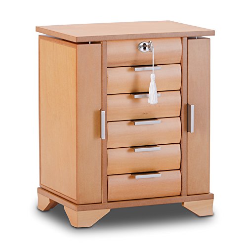 HERITAGE abschließbare handgefertigte Holz Schmuck Kiste mit Schlüssel, Ahorn Farben Schmuckschatulle Speicherorganisator - 2